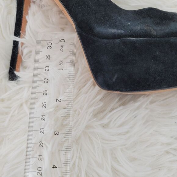 Sam edelman black suede leather peep toe platform heels - Picture 2 of 16